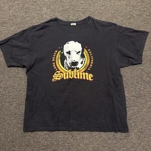 Original 2006 Sublime Dalmation Lou Dog Men XL Shirt Long Beach Cali Black Fade